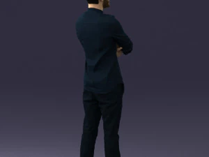000531 Confident Man with Arms Crossed Modern Male Character 3D Model
