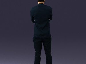 man in black clothes 0195 3D Модель