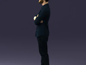 000531 Confident Man with Arms Crossed Modern Male Character 3D Model