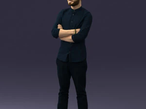 000531 Confident Man with Arms Crossed Modern Male Character 3D Model