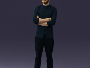 000531 Confident Man with Arms Crossed Modern Male Character 3D Model