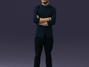 000531 Confident Man with Arms Crossed Modern Male Character 3D Model