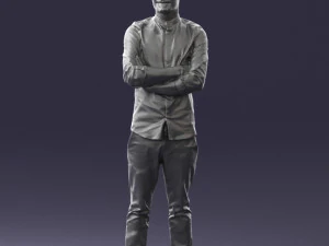000531 Confident Man with Arms Crossed Modern Male Character 3D Model