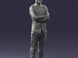 000531 Confident Man with Arms Crossed Modern Male Character 3D Model