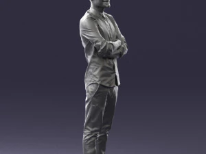 000531 Confident Man with Arms Crossed Modern Male Character 3D Model