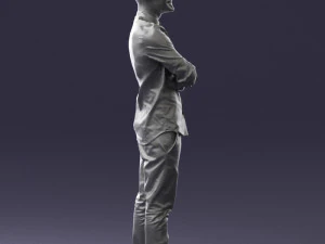 000531 Confident Man with Arms Crossed Modern Male Character 3D Model