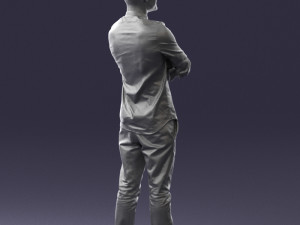 man in black clothes 0195 3D Модель