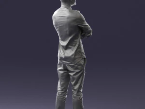 000531 Confident Man with Arms Crossed Modern Male Character 3D Model