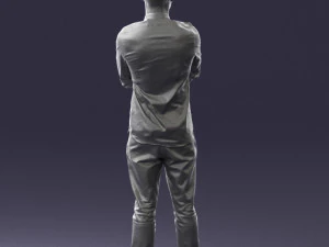 000531 Confident Man with Arms Crossed Modern Male Character 3D Model