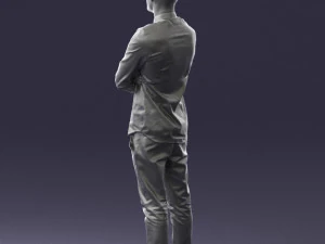000531 Confident Man with Arms Crossed Modern Male Character 3D Model