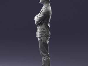 000531 Confident Man with Arms Crossed Modern Male Character 3D Model