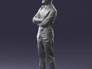 000531 Confident Man with Arms Crossed Modern Male Character 3D Model
