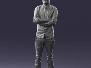 000531 Confident Man with Arms Crossed Modern Male Character 3D Model