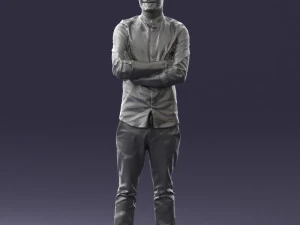 000531 Confident Man with Arms Crossed Modern Male Character 3D Model