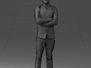 000531 Confident Man with Arms Crossed Modern Male Character 3D Model