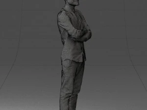 000531 Confident Man with Arms Crossed Modern Male Character 3D Model