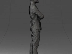 000531 Confident Man with Arms Crossed Modern Male Character 3D Model