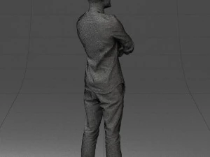 000531 Confident Man with Arms Crossed Modern Male Character 3D Model