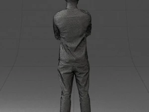 000531 Confident Man with Arms Crossed Modern Male Character 3D Model