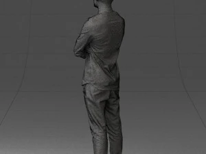 000531 Confident Man with Arms Crossed Modern Male Character 3D Model