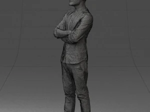 000531 Confident Man with Arms Crossed Modern Male Character 3D Model