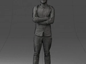 000531 Confident Man with Arms Crossed Modern Male Character 3D Model