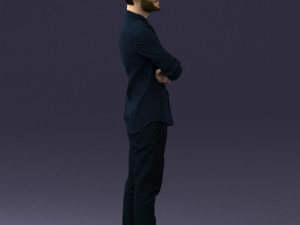 man in black clothes 0195 3d print ready 3D 打印模型