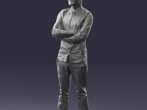 man in black clothes 0195 3d print ready 3D 打印模型