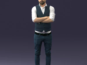 000534 Business Man with Arms Crossed Smart Casual Male Character 3D Model