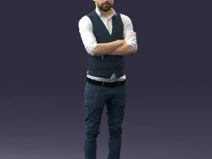 000534 Business Man with Arms Crossed Smart Casual Male Character 3D Model