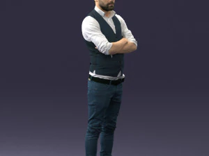 000534 Business Man with Arms Crossed Smart Casual Male Character 3D Model