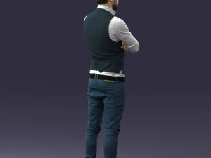 000534 Business Man with Arms Crossed Smart Casual Male Character 3D Model