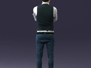 000534 Business Man with Arms Crossed Smart Casual Male Character 3D Model