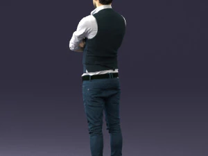 000534 Business Man with Arms Crossed Smart Casual Male Character 3D Model