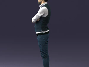 000534 Business Man with Arms Crossed Smart Casual Male Character 3D Model