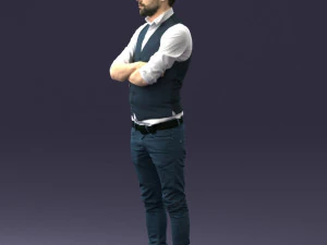 000534 Business Man with Arms Crossed Smart Casual Male Character 3D Model