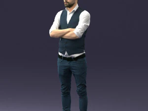 000534 Business Man with Arms Crossed Smart Casual Male Character 3D Model