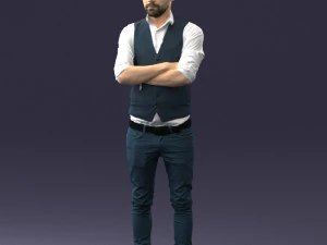 000534 Business Man with Arms Crossed Smart Casual Male Character 3D Model