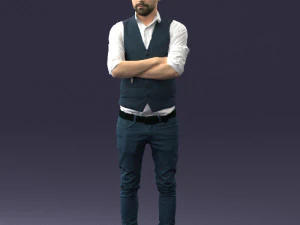 000534 Business Man with Arms Crossed Smart Casual Male Character 3D Model