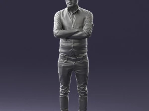 000534 Business Man with Arms Crossed Smart Casual Male Character 3D Model