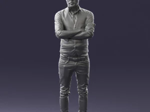 000534 Business Man with Arms Crossed Smart Casual Male Character 3D Model