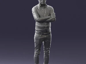 000534 Business Man with Arms Crossed Smart Casual Male Character 3D Model