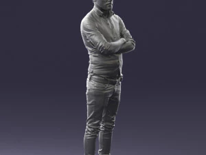 000534 Business Man with Arms Crossed Smart Casual Male Character 3D Model