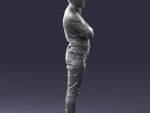 000534 Business Man with Arms Crossed Smart Casual Male Character 3D Model