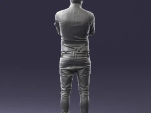 000534 Business Man with Arms Crossed Smart Casual Male Character 3D Model
