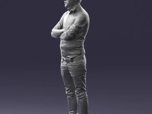 000534 Business Man with Arms Crossed Smart Casual Male Character 3D Model