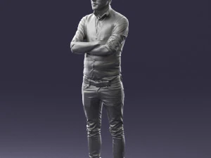000534 Business Man with Arms Crossed Smart Casual Male Character 3D Model