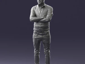 000534 Business Man with Arms Crossed Smart Casual Male Character 3D Model