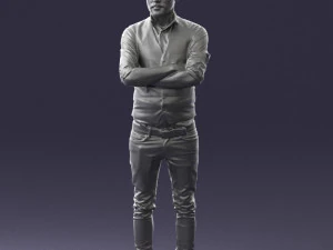 000534 Business Man with Arms Crossed Smart Casual Male Character 3D Model