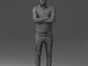 000534 Business Man with Arms Crossed Smart Casual Male Character 3D Model